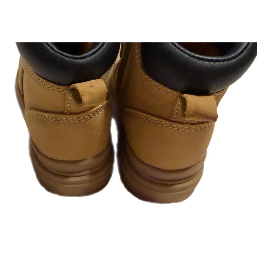 Wonder Nation Kids Tan Work Boots Memory Foam Side Zip WM67754-423 Size 8